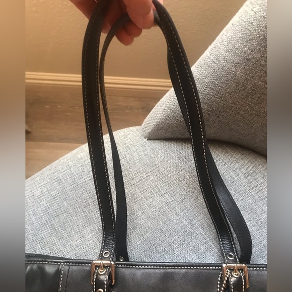 Coach Black Leather Tote Bag - Picture 8 of 10